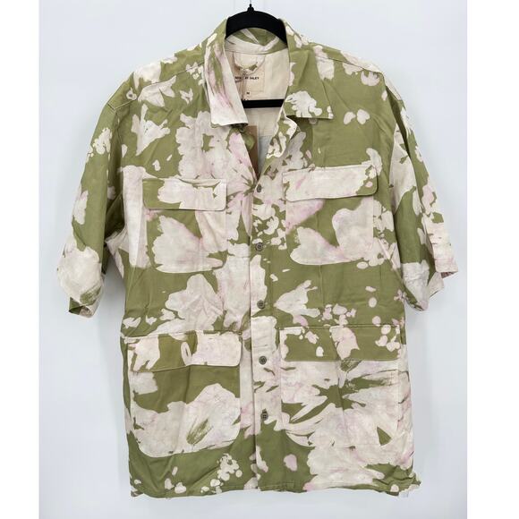 NWT Nicholas Daley Green Calypso Aloha Short Sleeve Shirt Men's Size MEDIUM - Picture 1 of 12